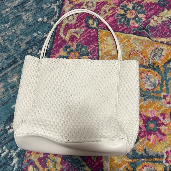 Anthropologie Cream Woven Tote Bag - Picture 2 of 5